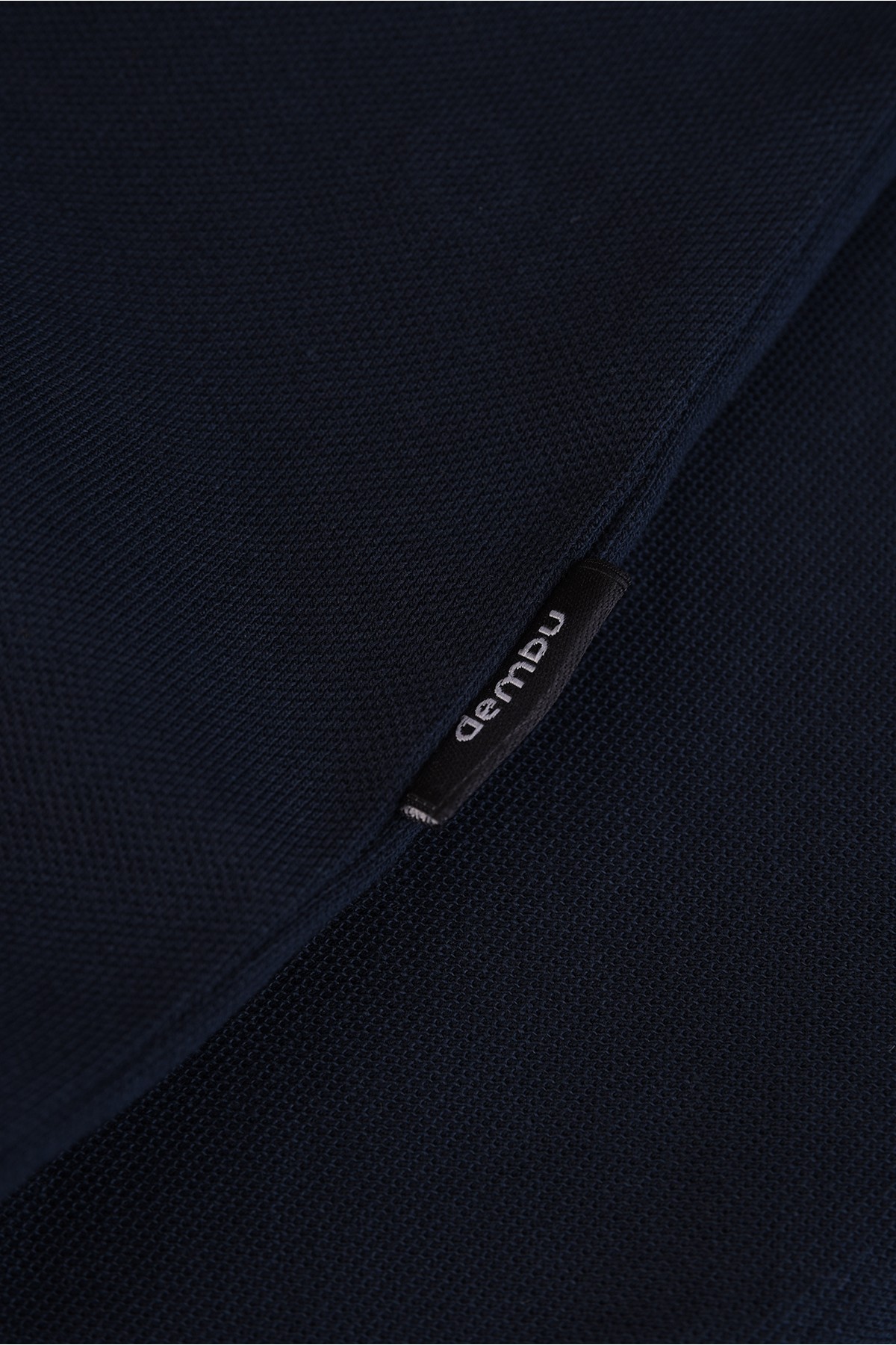 Vav Tasarım Punto Baskılı Pamuk Polo Yaka Gece Mavisi T-shirt 23'